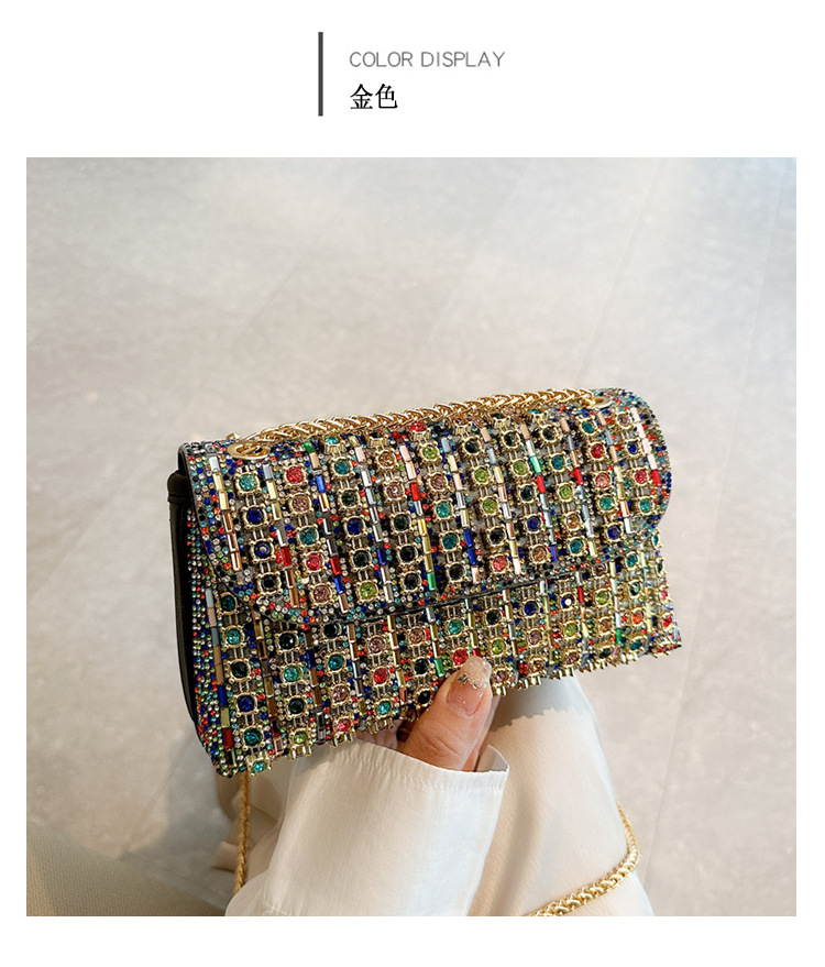 New foreign trade European and American retro underarm bag, casual and fashionable rhinestone small bag, niche single-shoulder bag, crossbody dinner bag undefined