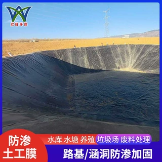 水塘防水膜黑色鱼池防渗膜蓄水池土工膜耐磨土工膜养殖池土工膜