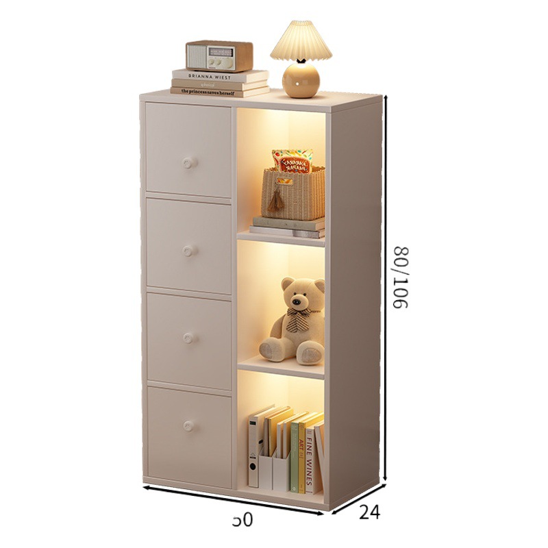 Estantería piso estante del estudiante simple esquina del hogar gabinete de almacenamiento de múltiples capas simple pequeña ventana de la Bahía estantería