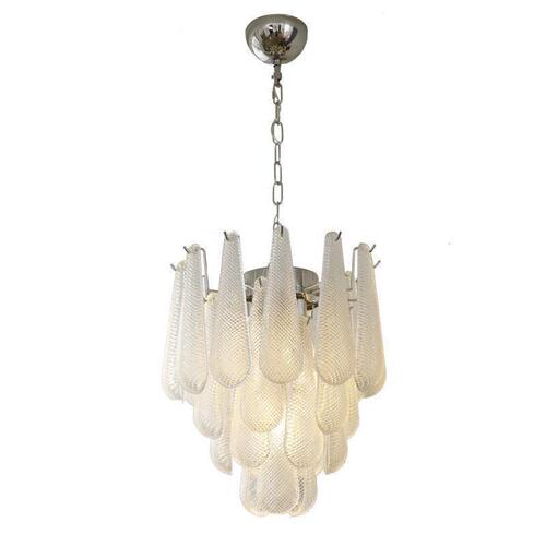 French waterfall water drop light luxury glass chandelier full spectrum eye protection American retro duplex floor living room bedroom lamp