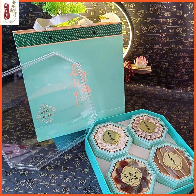 Western Ginseng and Premium Gift Box Set with Four Treasures - Red Ginseng, Deer Horn, and Ginseng Health Supplements - New Year and Festival Gift, Wholesale