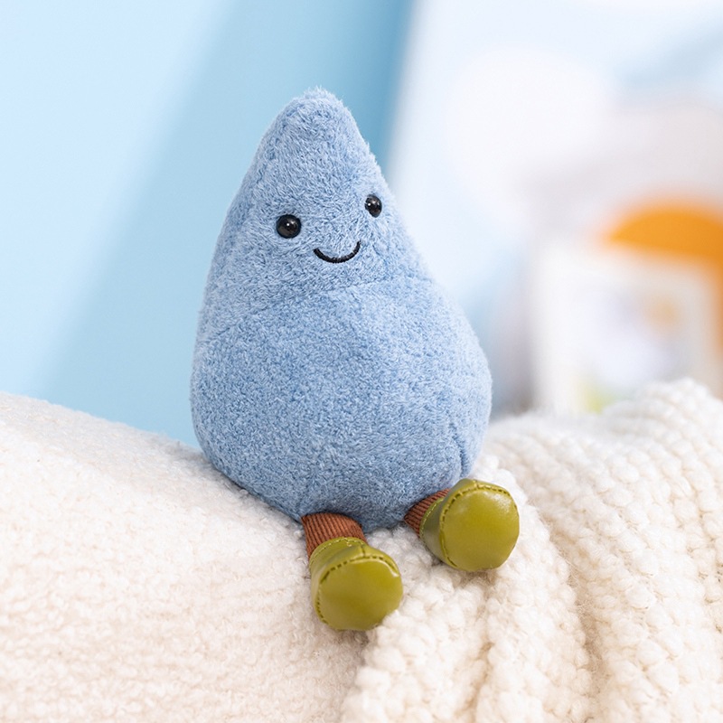 Divertido muñeco de gota de lluvia feliz muñeco muñeco de peluche orejeras de Halloween berenjena manta vampiro berenjena