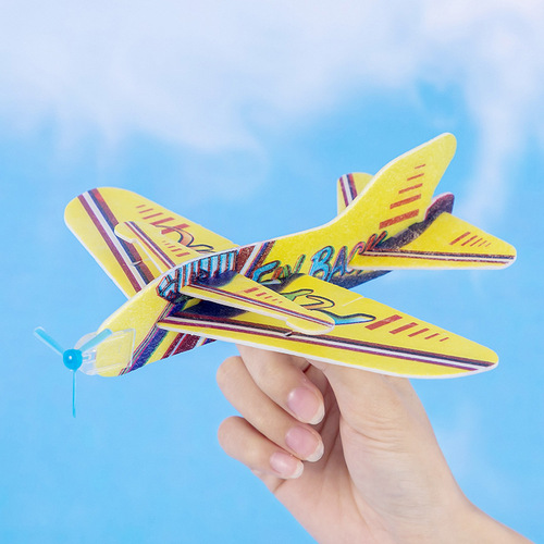 Discount Creative Children's Toys Small Gift Model Assembled Magic Swing Plane Foam Paper Plane Toys