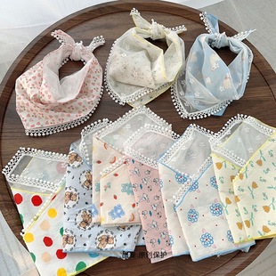 Dog and Cat Triangle Scarf New Cherry Blossom Pet Saliva Scarf Small and Medium-Sized Dog and Cat Neck Scarf Accessories Bib Wholesale