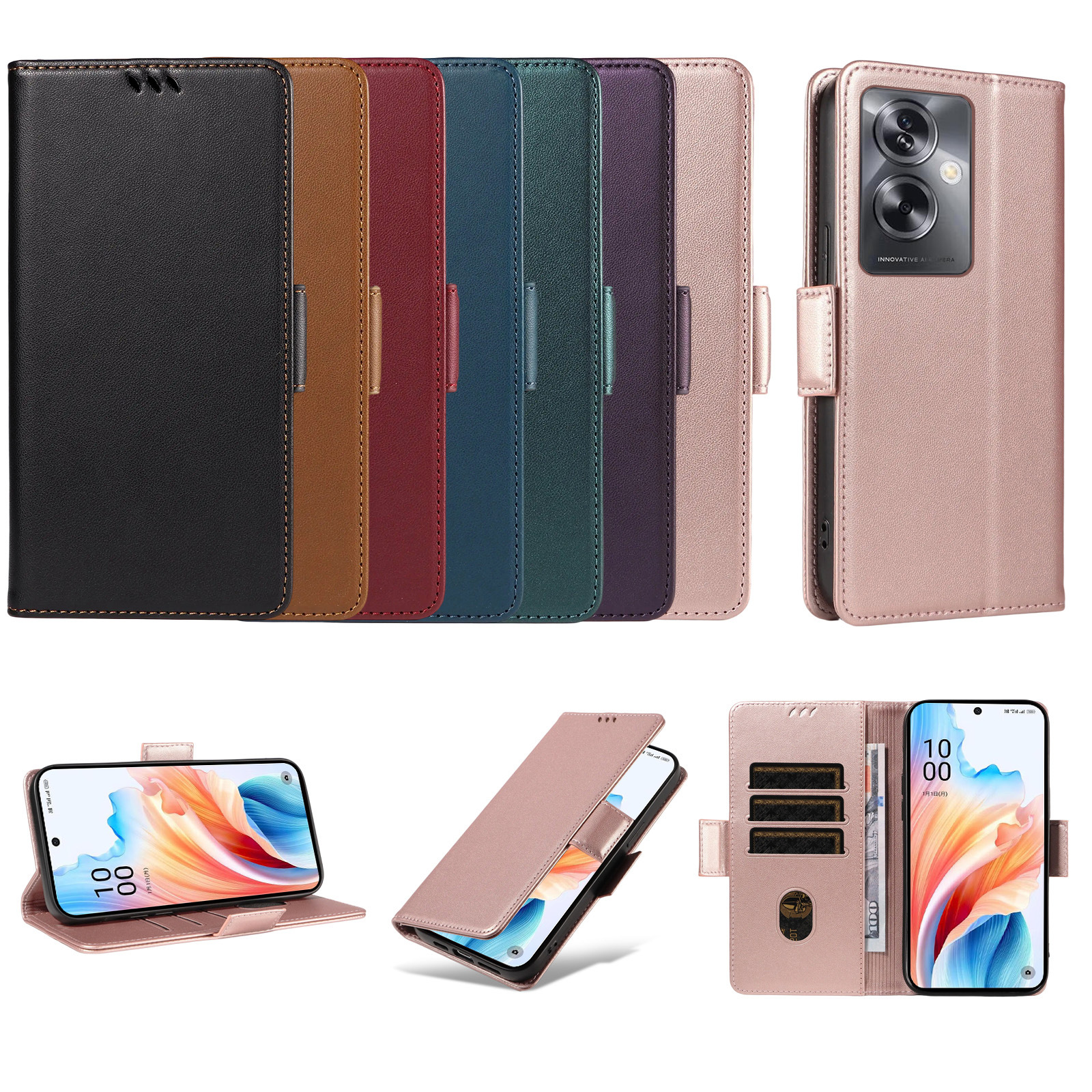 适用0PPO F315G手机皮套Reno 9A翻盖防摔手机保护套Reno13F手机套