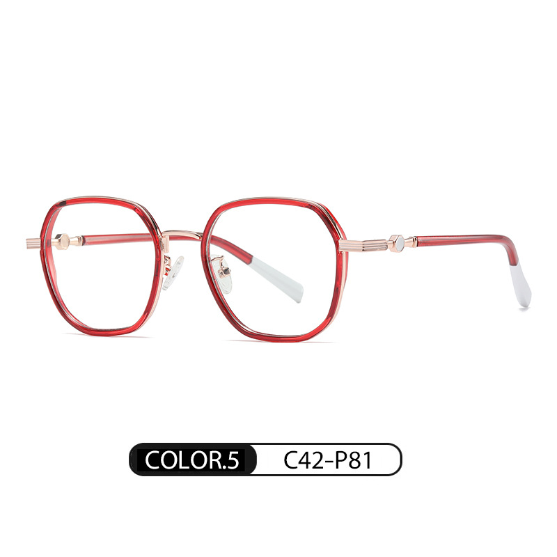 Nueva literaria retro espejo plano moda femenina miopía multilateral marco TJ812 ultra-ligero TR anti-azul gafas