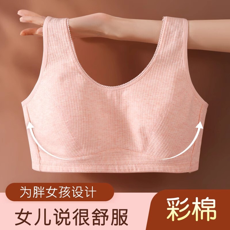 Fat Girl Plus Size Bra Fat mm Junior High School and High School Student Big Breast Intimates Female Development Period Girl Bra