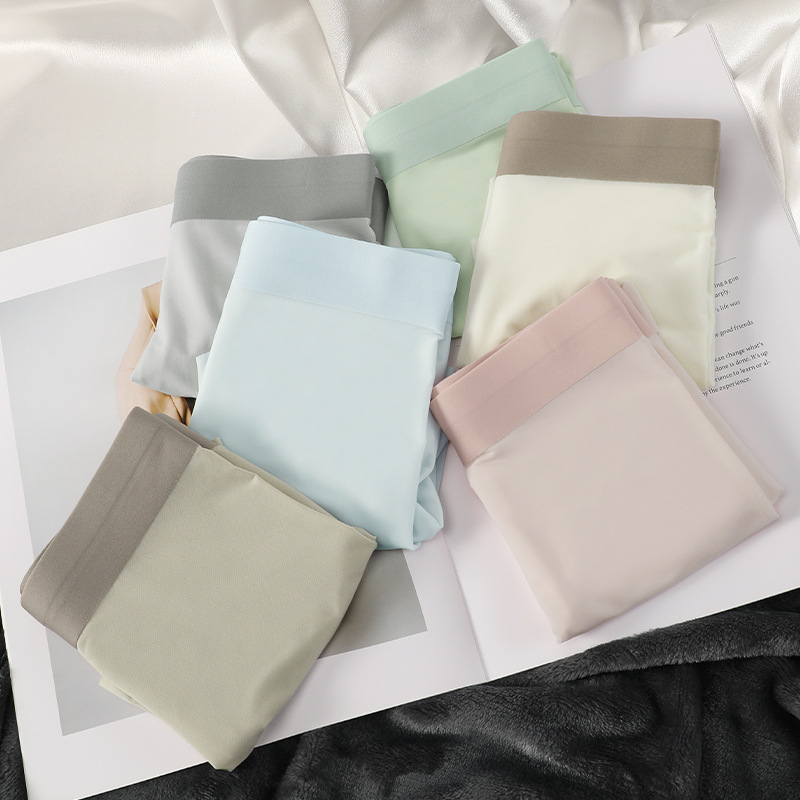 [Procesamiento Personalizado] Ropa Interior Masculina de Seda de Hielo 10A con Extracto de Ostra, Tecnología Antibacteriana, Sin Costuras, Transpirable, de Secado Rápido, Tipo Bóxer