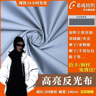 高亮化纤反光布 夜光反光衣面料 羽绒棉服宠物服箱包帽子布料定制