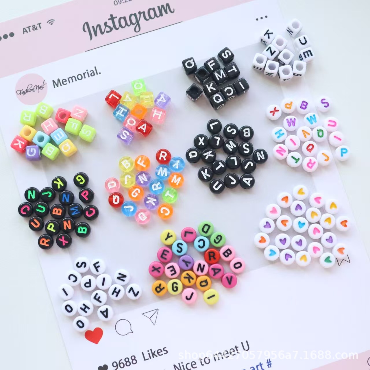 Cuentas de letras de patrón acrílico de agujero pasante cuentas sueltas diy pulsera de cadena de teléfono móvil joyería de cadena de todo fósforo accesorios con cuentas