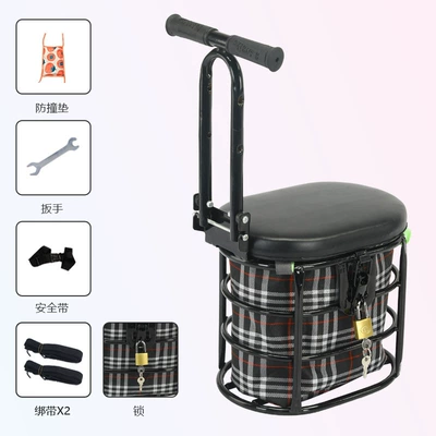 toddlers, electric motorcycle baby seat, Electric car child seat - 505-black-armrests-black-grid-lockable-straps