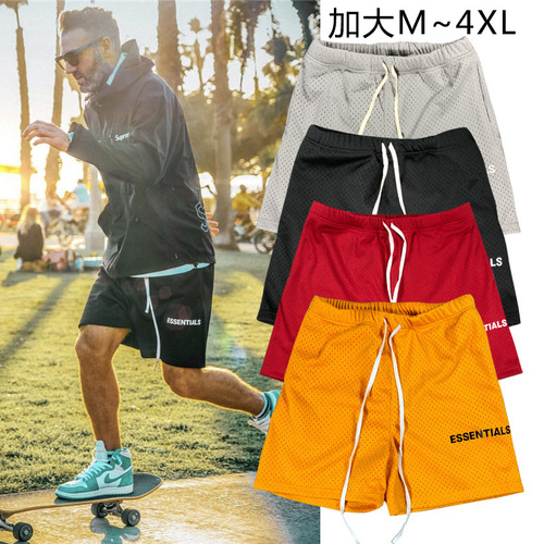 FOG FCAR OF GOD Double-track ESSENTIALS shorts men's mesh fitness quick-drying fashion brand shorts