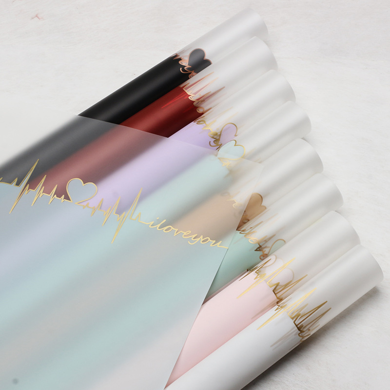 Huaxi Heartbeat Flower Wrapper Factory Wholesale gelatina película niebla papel florista impermeable papel de embalaje de flores