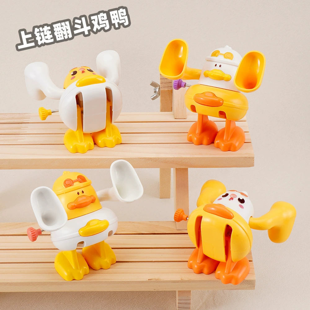 Детская заводная игрушка, мультяшная переворачивающаяся утка, желтая курица, желтая утка, сальто, детская развивающая маленькая игрушка для раннего образования