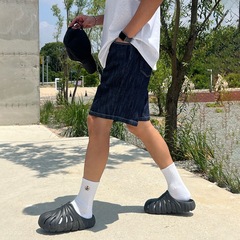 Myq高級感デニムショートパンツ男性夏の薄いサイズのゆったりした中ズボン