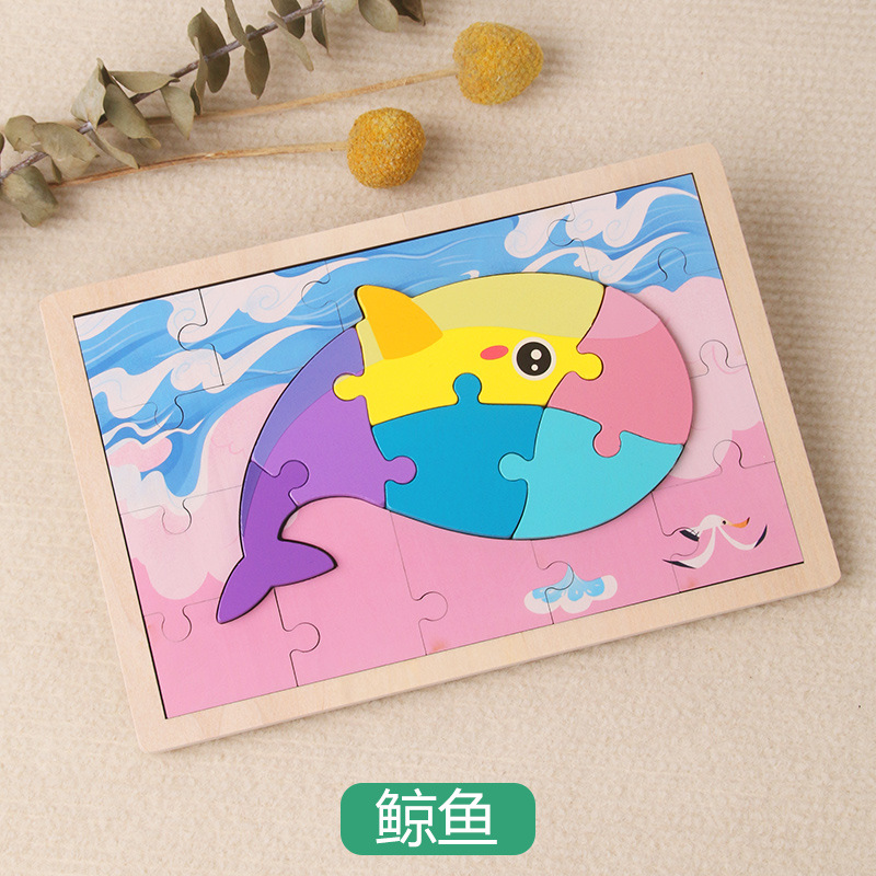 Juguetes de rompecabezas de madera transfronterizos de dibujos animados para niños rompecabezas de dibujos animados para bebés educación temprana fábrica de regalos de acertijos