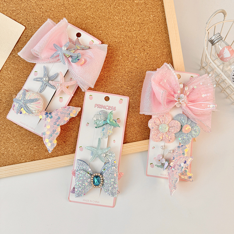 Hair Clip Hair Accessories Type Girl'S Sweet Fish Tail Cloth Hair Clip