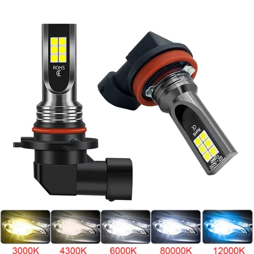 Светодиодная противотуманная фара H8 H11 9005 9006 H4 H7 3030 12SMD автомобильная лампа налобный фонарь 12 ламп