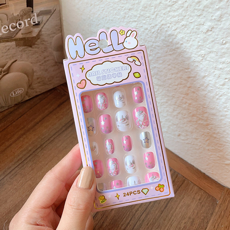 Niños niña pegatinas de uñas extraíbles de dibujos animados lindo bebé autoadhesivo gel de gelatina dulce princesa parche de uñas