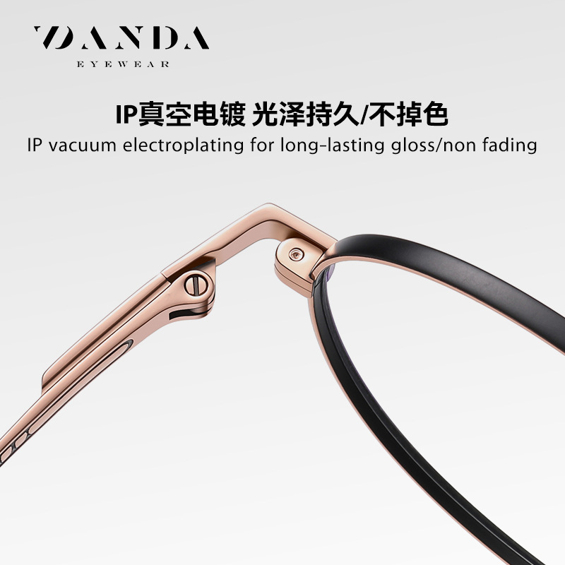 Nuevo puro Titanium gafas marco f31101 moda hombres y mujeres mismo estilo miopía gafas IP chapado redondo liso gafas