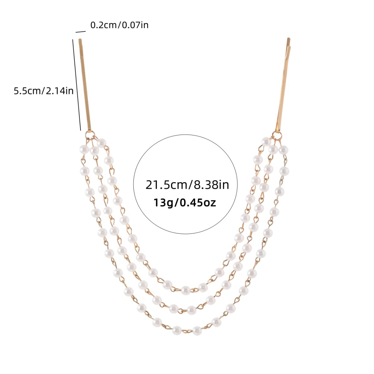 Comercio exterior moda dulce tocado de perlas oro multicapa borla perla horquilla de doble cabeza accesorios para el cabello accesorios de novia regalos