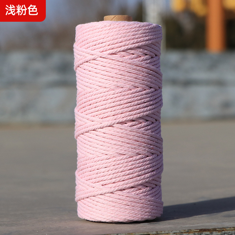 Cuerdas de algodón de color transfronterizas tejidas de algodón 2mm3mm4mm cuerdas de algodón hechas a mano cuerdas decorativas DIY cuerdas de algodón de color colgantes