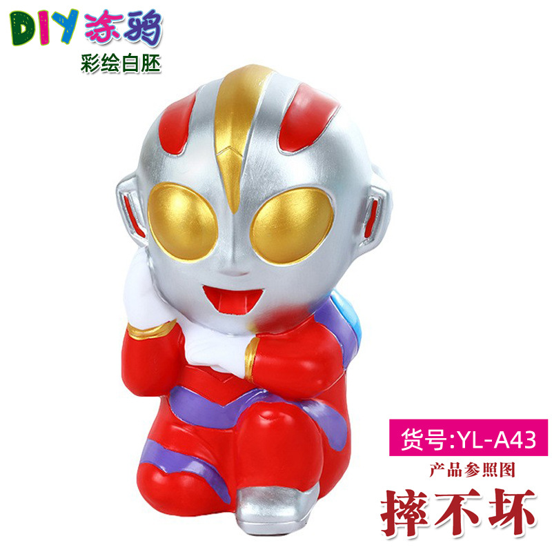 Gran vinilo yeso muñeca embrión blanco al por mayor puntada alcancía gran puntada artesanal DIY colorear blanco