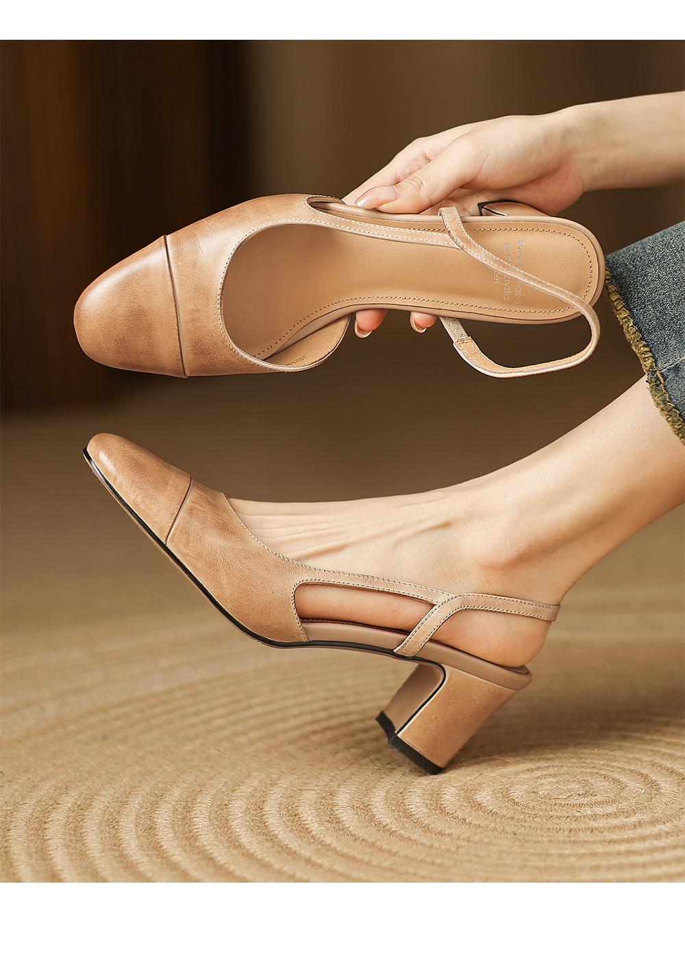 Sandal cao gót nữ mũi kín quai chéo buộc dây phong cách Hàn Quốc — đen chi tiết 8