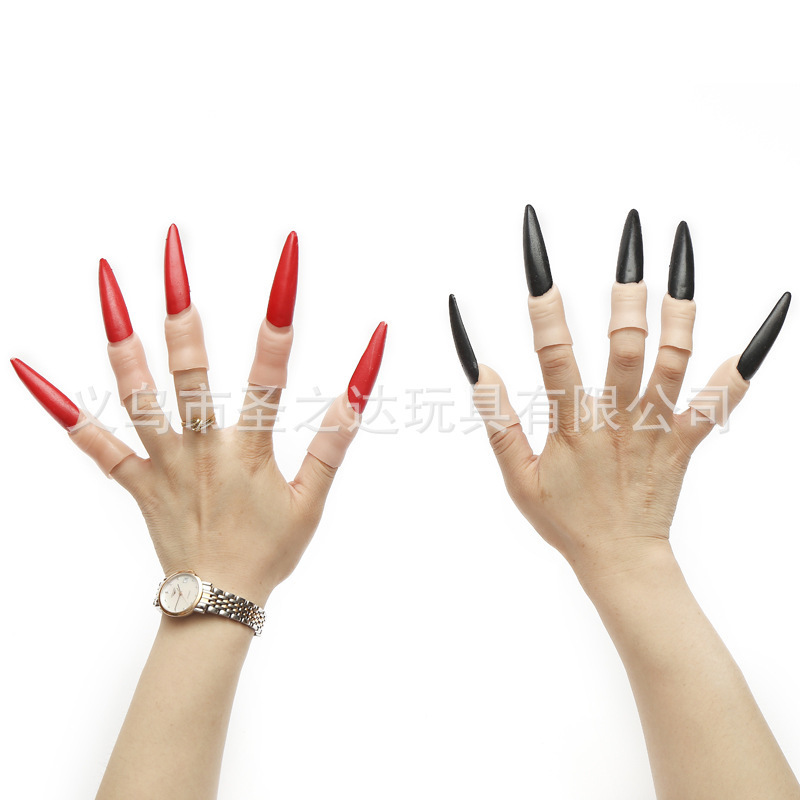 Halloween props zombie fake finger set pvc nail witch nail ghost nail Finger Set 10 55g