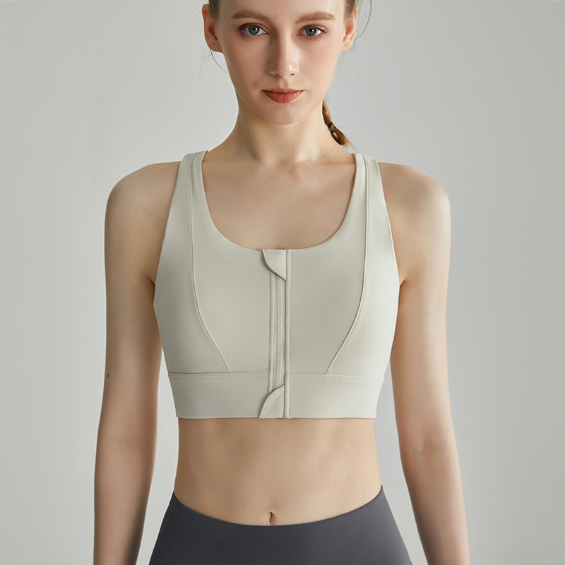 LAHN frontal zipper ropa interior deportiva antichoque recopilación para correr trasera transpirable Lycra con cojín de pecho chaleco de yoga fitness