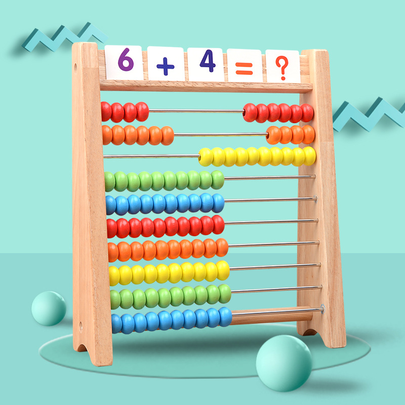 Montessori de dos colores de 10 grados de todo el cerebro educación temprana cien Cuentas grandes Abacus jardín de infantes Ilustración matemáticas ayuda para la enseñanza contador