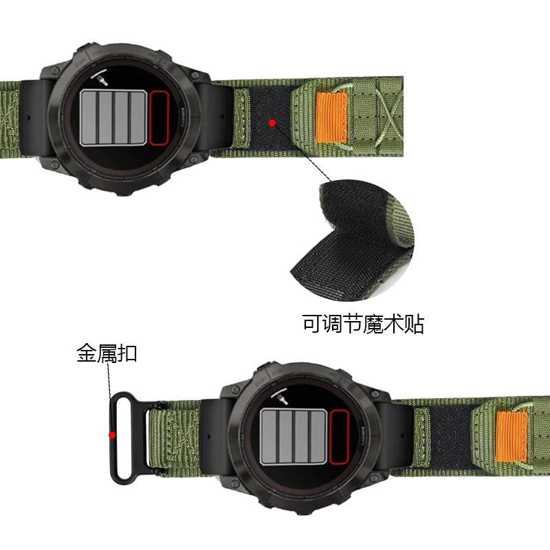 Пояс, нейлоновый ремешок для часов с Velcro, 26 мм