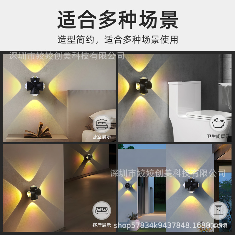 2025新型知能人体感応灯寝室USB充電式LED通路のベッドの上の小夜灯の壁灯|undefined