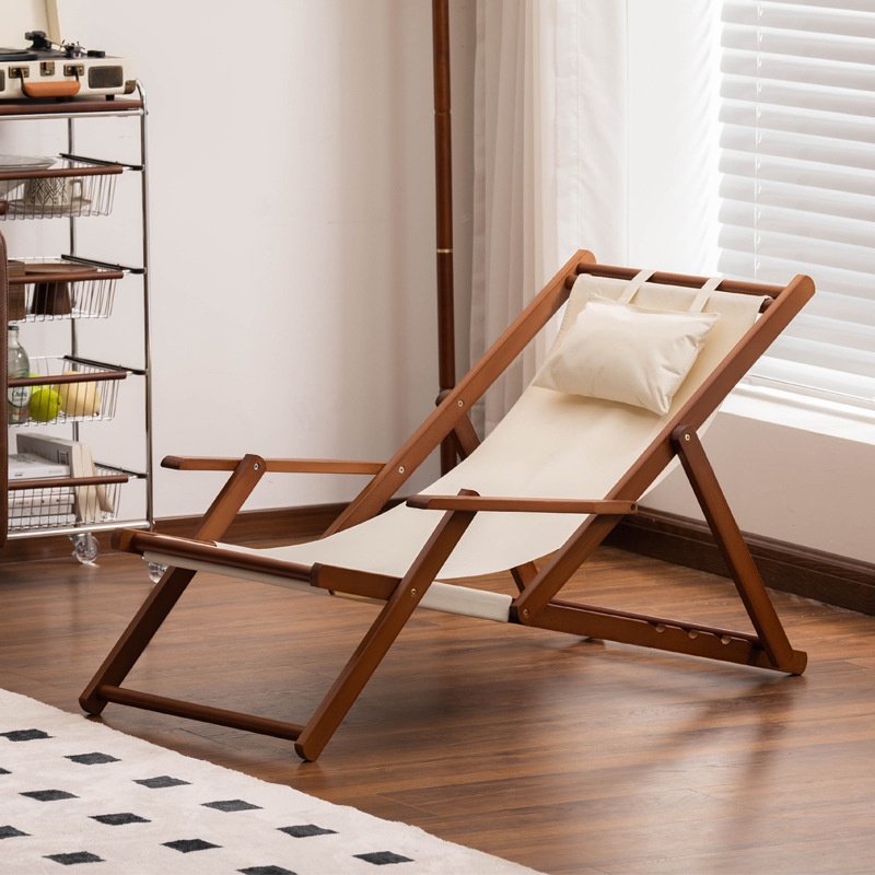 Silla reclinable, silla de playa plegable, silla de descanso para balcón, silla de camping de lona para exteriores, se puede sentar y reclinarse, portátil y plegable.