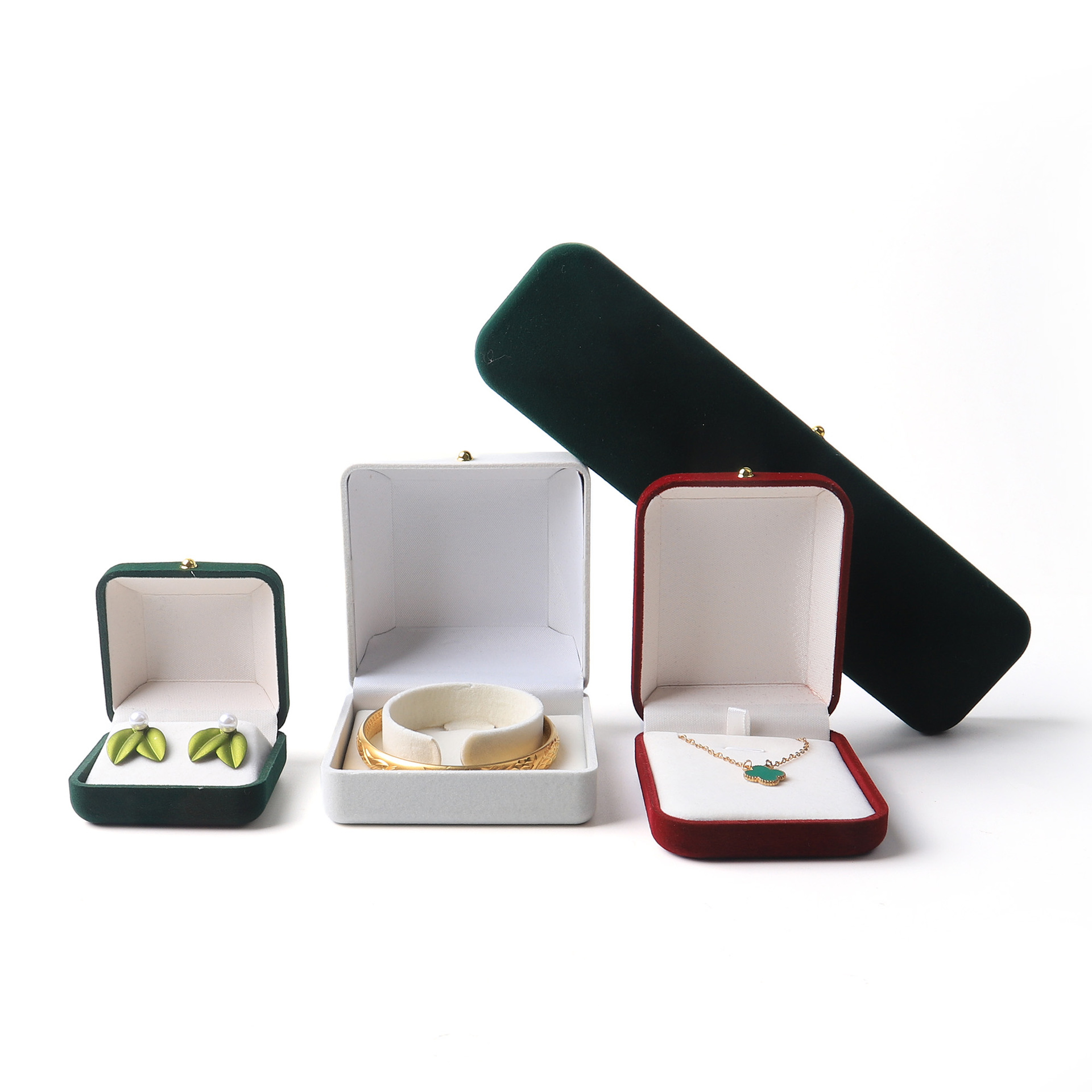ゴールデンバックルベルベットジュエリーボックスイヤリングボックスネックレスボックスリングボックスイヤリングボックスベルベットジュエリー包装ボックスイヤリングボックス