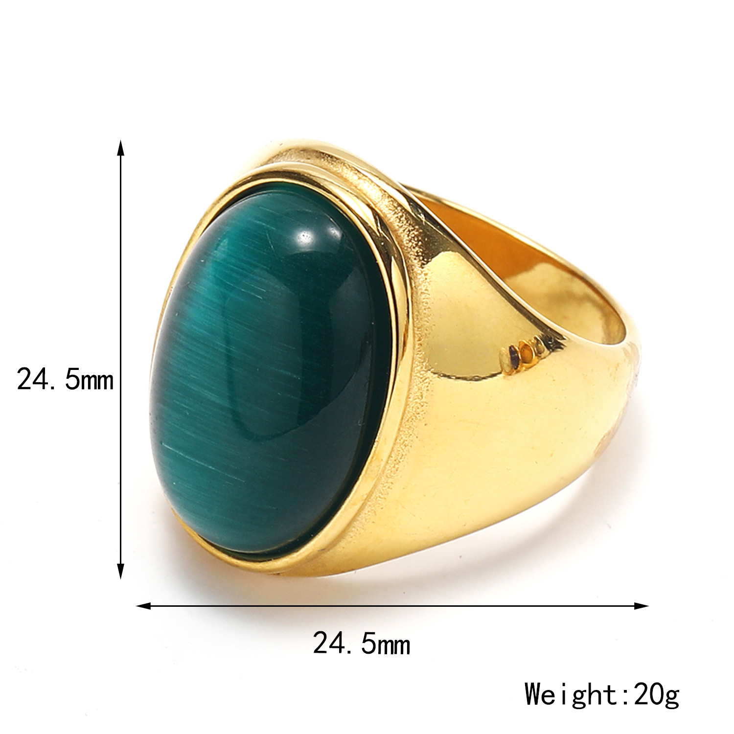 23g Weight Natural Stone Inlay Material Rings Classification 1 Piece Quantity Holiday, Street Occasion Titanium Steel Material Round Pattern Men's Gender Inlay Design Hip-Hop Style Hip-Hop Round Titanium Steel Inlay Natural Stone Men's Rings 无