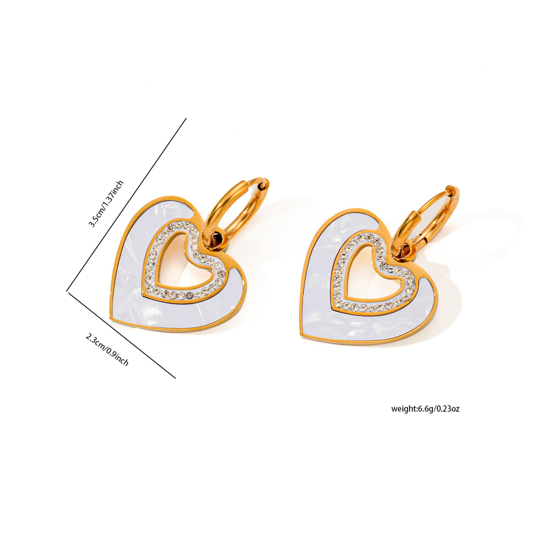 8g Weight 0.03µm Gold Plating Thickness Electroplated Gold Plating Process Golden Plated Plating Material Zircon Inlay Material Jewelry Set Classification cable chain Chain Type 1 Set Quantity Casual Occasion 201 Stainless Steel Material Heart Shape Pattern Women's Gender Basic Style Plating Craft Wholesale Jewelry Basic Heart Shape Titanium Steel Zircon Plating Jewelry Set 15
