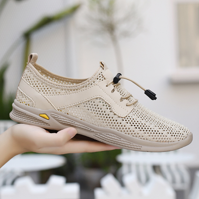 여름 국경 간 플러스 사이즈 다리 통기성 남성 신발 플라이 짠 메쉬 신발 얇은 운동화 경량 중공 메쉬 신발