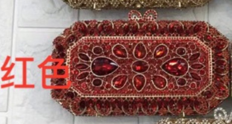 Nuevo paquete de cena con diamantes transfronterizos bolsas de cadena de diamantes de oro de champán cuadrado bolsas de mano de diamantes de vidrio de banquete europeas y estadounidenses