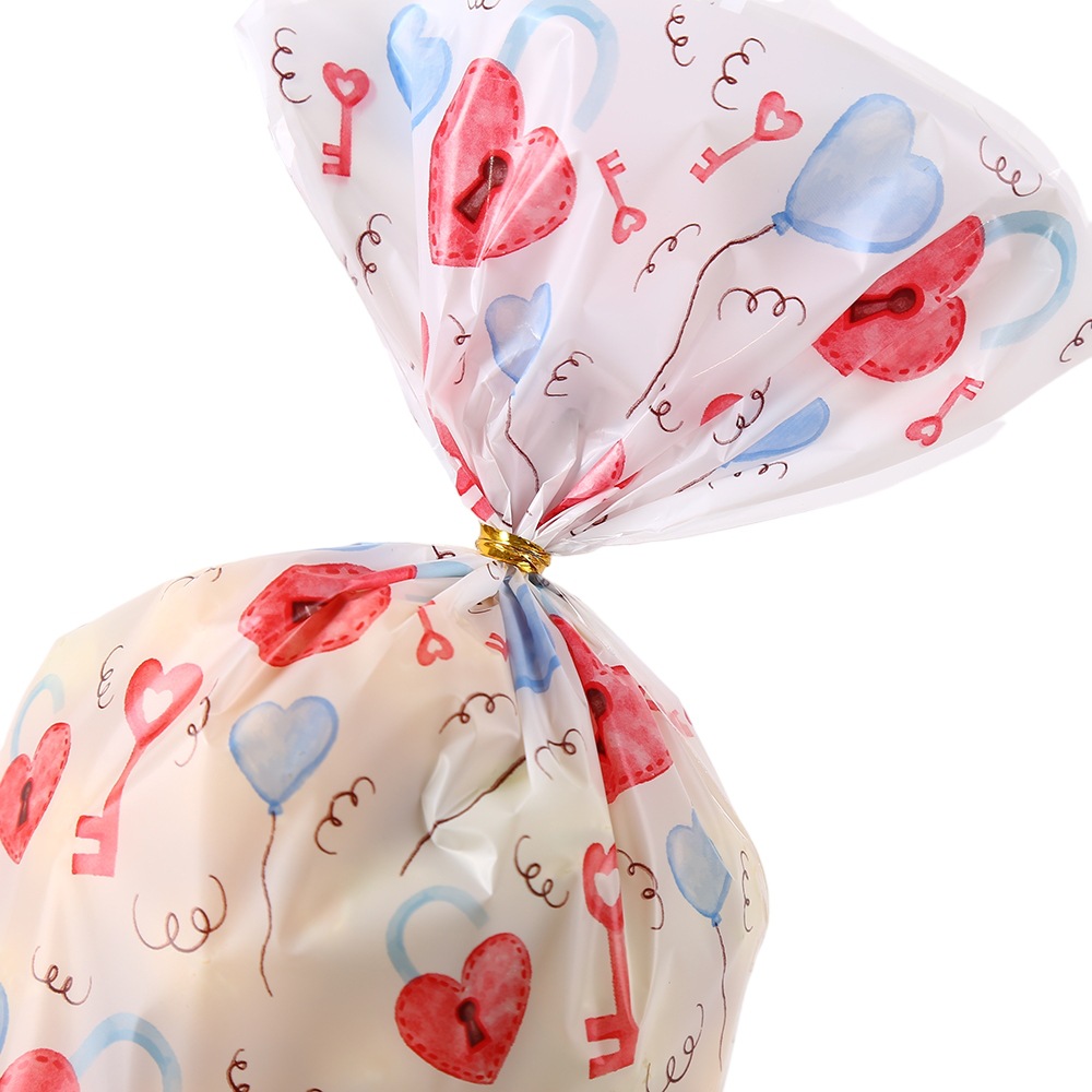Transfronterizo al por mayor bolsa de dulces de OPP creativo amor bloqueo bolsa de embalaje de regalo caramelo snack embalaje OPP bolsillo plano