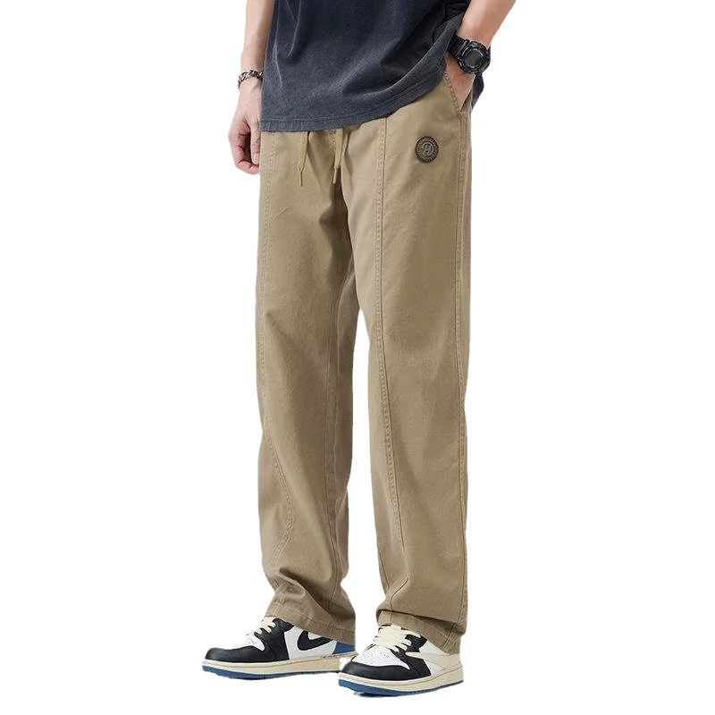 Men's thin retro trousers, oversize loose straight fit, summer American style, M–3XL