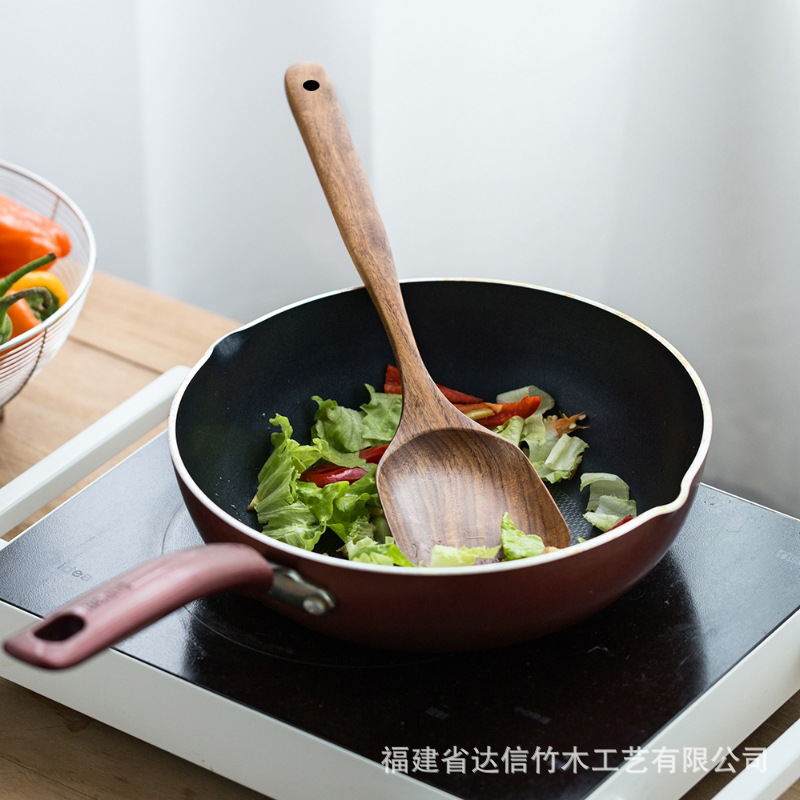 Cuchara de acacia de alta gama, juego de tres piezas, pala de teca, pala de madera, cuchara de sopa, juego de cocina, caja de regalo