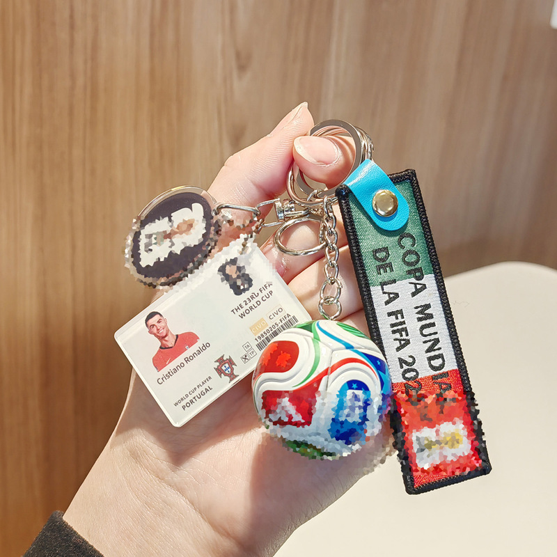 Football Pendant Messi Neymar Mbappe Cristiano Ronaldo Yamal Backpack Fun Keychain Commemorative Pendant Gift