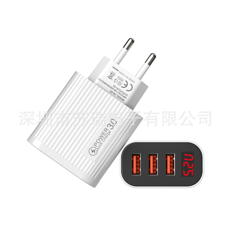3USB stripe digital display multi-port charger power adapter 5v2a charging plug Wall Wall Charger Travel Charger 3USB stripe digital display multi-port charger power adapter 5v2a charging plug Wall Wall Charger Travel Charger