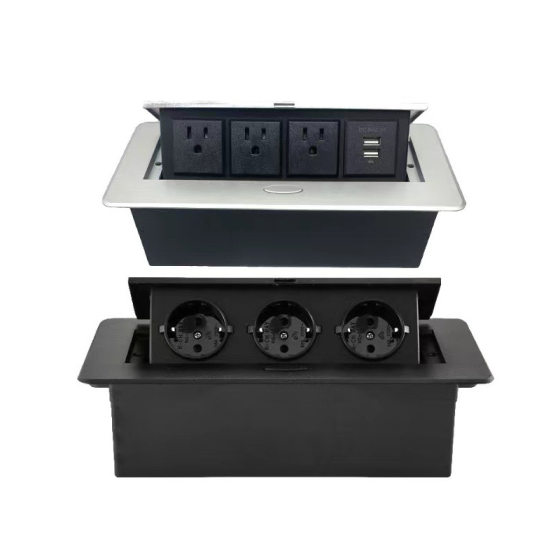 European Standard American Standard Embedded Desktop Socket Multifunctional Hidden Wire Box Multimedia Pop-up Power Outlet Wire Box