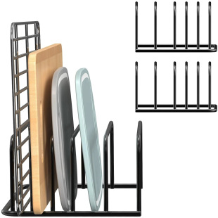 Cross-border multi-functional pot lid storage rack household cutting board storage rack installation-free kitchen dish drying storage rack wholesale