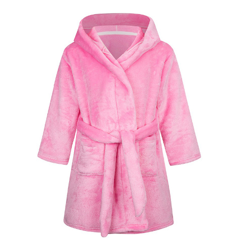 Nuevo camisón de franela para niños europeo y americano de dibujos animados impreso en casa de lana niños y niñas Albornoz más bolsillo de mano entera al por mayor