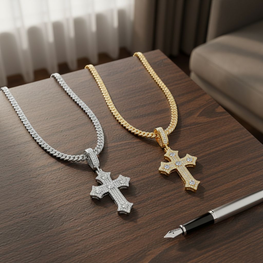 Europa y los Estados Unidos ventas transfronterizas de diamantes s925 plata colgante de cruz de estilo personalidad colgante universal