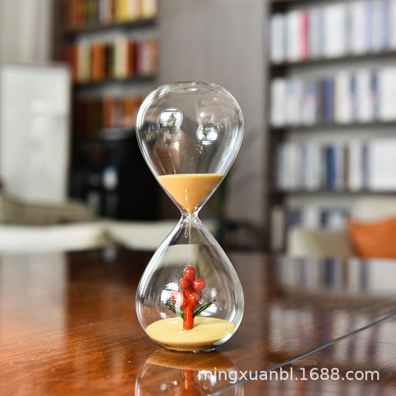 Creativa reloj de arena de 10 minutos Lovesick Bean temporizador tridimensional forma casera decoración vidrio artesanía regalo de cumpleaños
