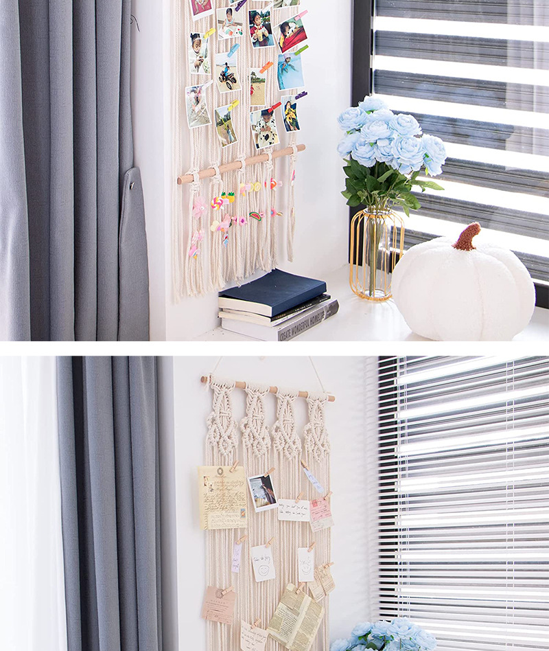 ins Nordic Handwoven Decorative Storage Tapestry Hanging Home Photo Wall Rack_voghion.com